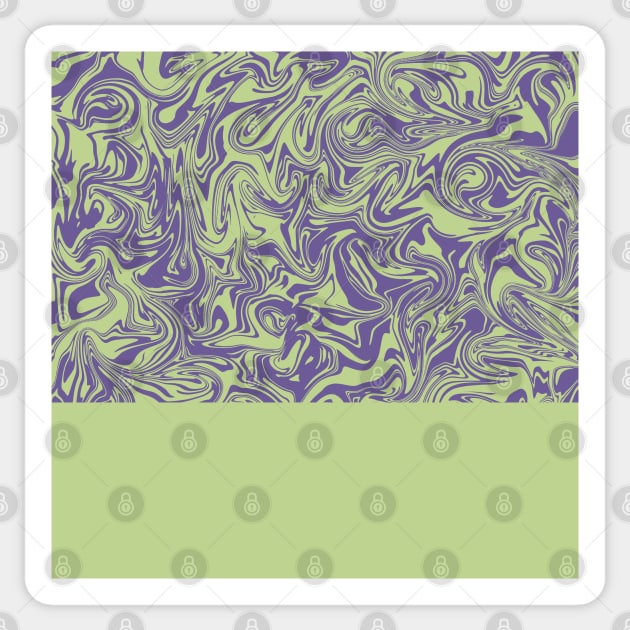 Liquid Swirl - Ultra Violet and Lettuce Green Sticker by PrintablesPassions